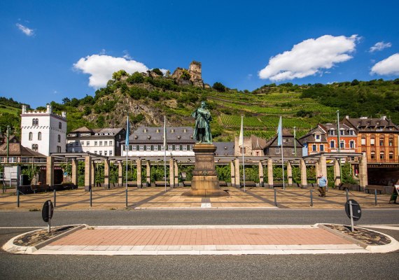 Kaub mit Blücherdenkmal | © Henry Tornow/Romantischer Rhein Tourismus GmbH