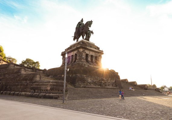 Deutsches Eck im Sonnenuntergang | © Koblenz-Touristik Gmbh / Johannes Bruchhof